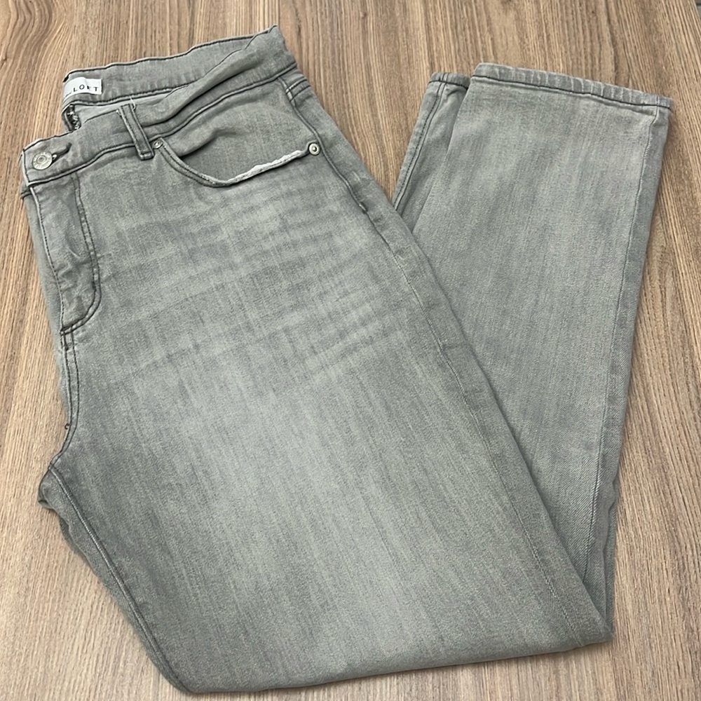 LOFT The Girlfriend High Rise Skinny Gray Jeans Size 31 (12)